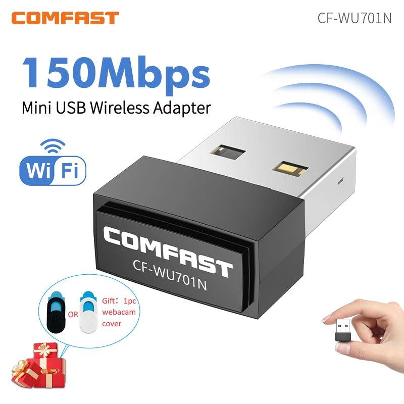 Comfast Mini USB WiFi Adapter: High-Speed Wireless Connectivity Booster  ourlum.com Black  