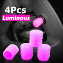 Luminous Glow Wheel Valve Caps Enhance Night Visibility 4 Pieces