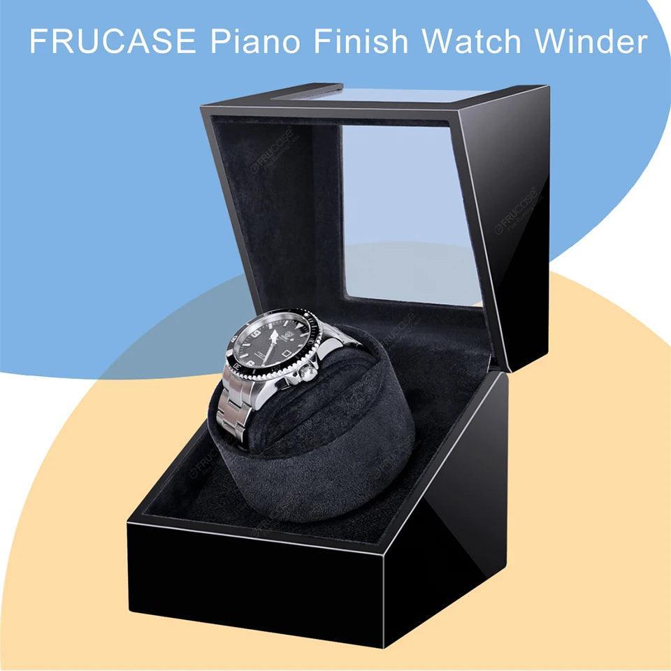 FRUCASE Premium Wooden Watch Winder with Silent Motor and Dual Power Options  ourlum.com   