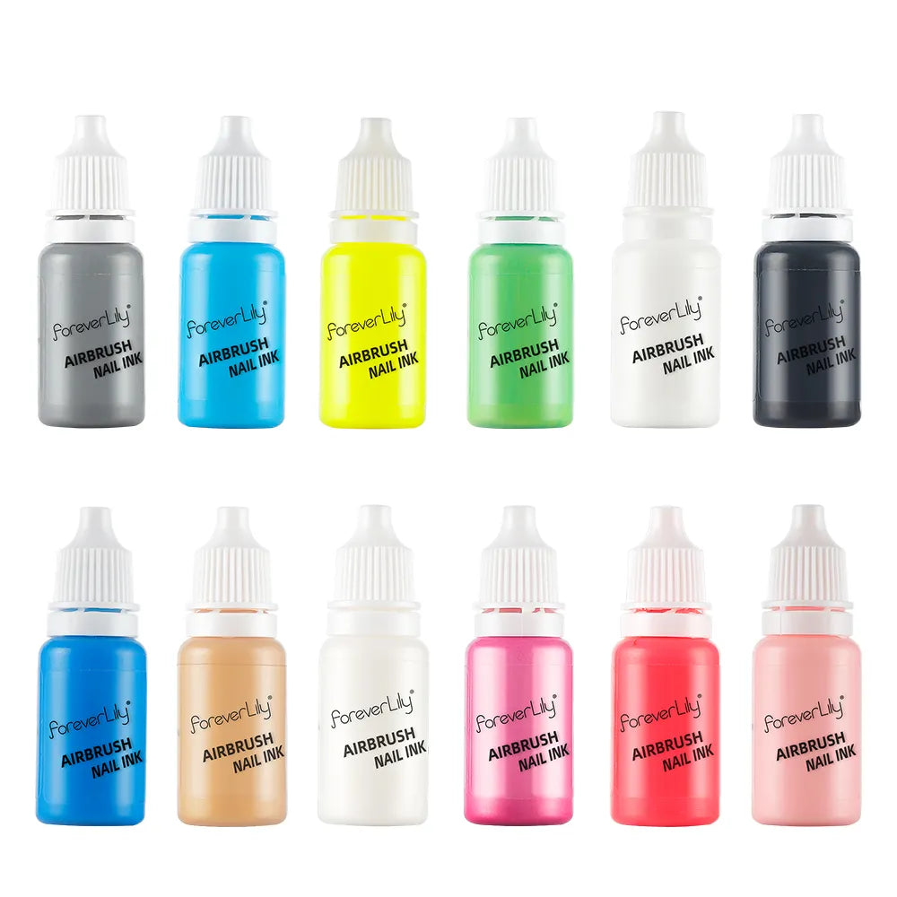 10ML Airbrush Nail Ink Nail Polish Paint Use For Airbrush Spray Gun Making Hollow Pattern Color Painting Stencil Nail Art Tools  ourlum.com   