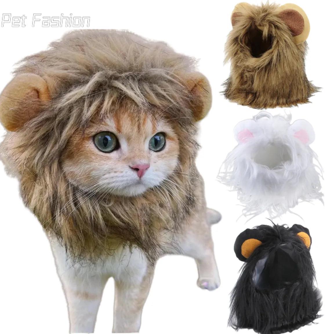 Cute Lion Mane Wig Hat for Small Dogs & Cats: Adorable Pet Decor & Accessories  ourlum.com   