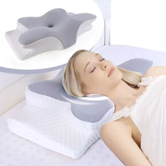 2 in 1 Memory Foam Cervical Pillow, Ergonomic Contour Orthopedic Pillow for Neck Pain, Contoured Support Pillows,Neck Pillow