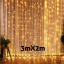 3M LED Fairy Curtain Lights: Festive Home Decor & Navidad Delight  ourlum.com 3mX2m warm white CN 