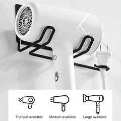 Stylish Stainless Steel Hair Dryer Organizer: Wall Mount Shelf for Tidy Spaces