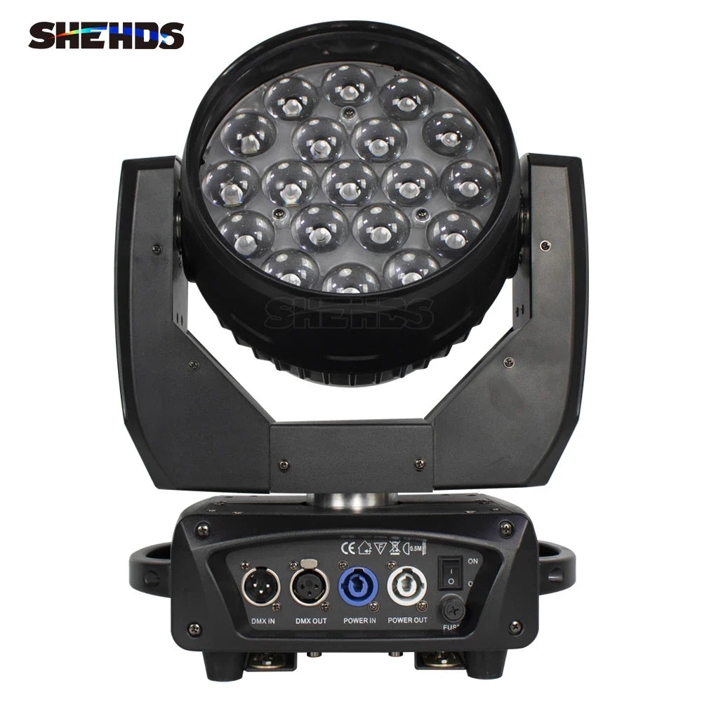 SHEHDS 4PCS Beam+Wash 19x15W RGBW Zoom  Moving Head Lighting for Disco KTV Party Free Fast Shipping