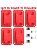 5pcs Tool Holder Dock Wall Mount Storage Rack For Dewalt 14.4V 18V 20V Milwaukee 18V Drill Tools Holder