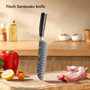 Professional Damascus Kitchen Knife Set with Santoku Cleaver