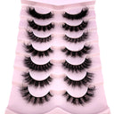 7/8/9/10Pairs Eyelashes Makeup Soft Fluffy 3D Mink False Eyelashes Thick HandMade Volume Mink Lashes Faux Cils Natural Fake Lash  ourlum.com Black 7pairs-AT-16  