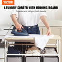 VEVOR 3/4-Section Laundry Sorter Cart With Ironing Board System