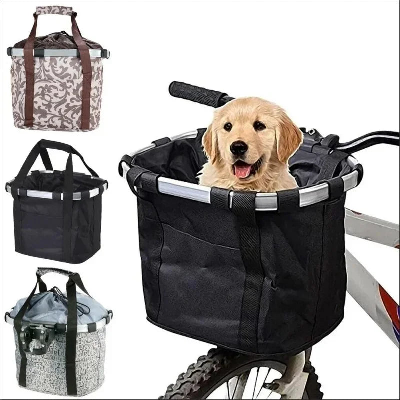 Detachable 2-in-1 Bicycle Front Basket & Pet Carry Bag for MTB - 5KG Load Capacity