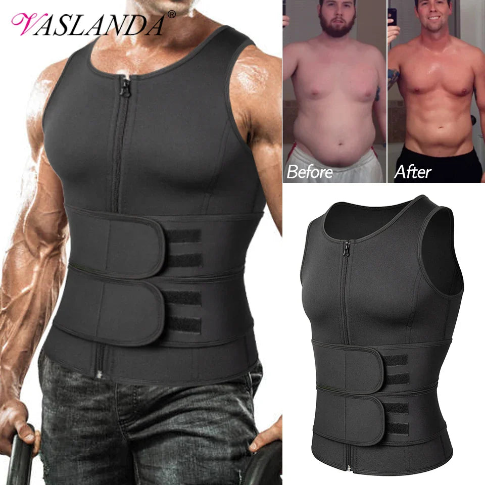 Men's Slimming Sauna Vest - Body Shaper Waist Trainer for Weight Loss & Workout