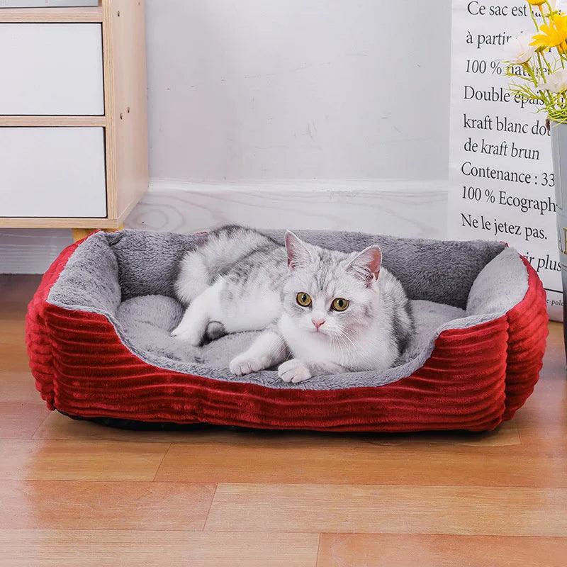 Soft Square Plush Pet Bed: Luxurious Arctic Fleece Comfort for Dogs and Cats  ourlum.com   