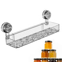 Suction Cup Storage Rack Rectangle Organizer Shelf No Drilling