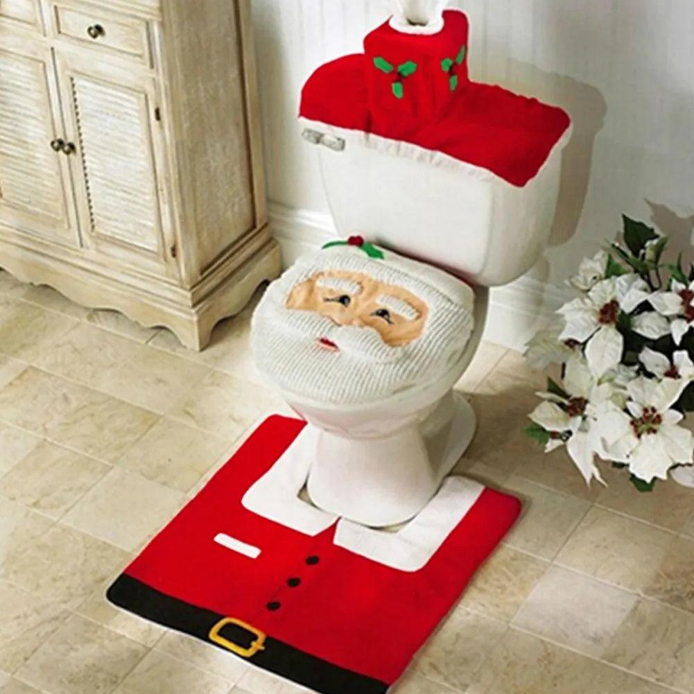 Christmas Santa Claus Bathroom Set: Festive Holiday Home Decor & Gift  ourlum.com   