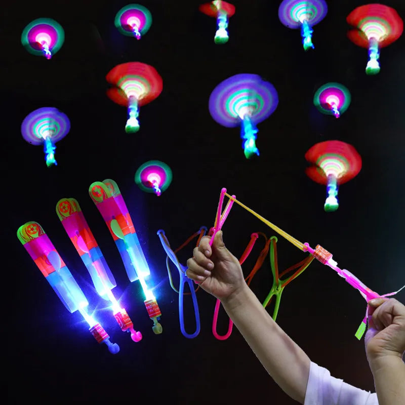 LED Light Arrow Catapult Rocket Helicopter Flying Toy: Illuminate Your Outdoor Fun  ourlum.com   