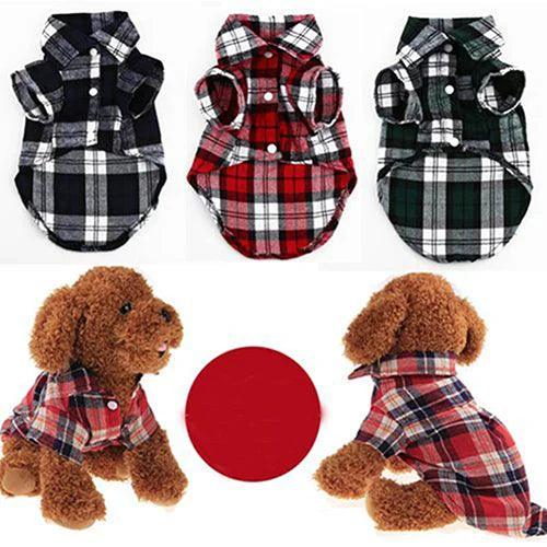 Pet Plaid Shirt and Coat Set: Stylish Apparel for Small Dogs and Cats  ourlum.com   