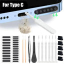 Universal Smartphone Speaker Port Dust Cleaner Kit - Compatible with iPhone Samsung  and More  ourlum.com 66x Type C Set  