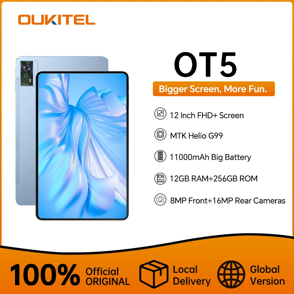 [World Premiere] Oukitel OT5 Tablet 12" FHD+ 12GB+256GB 11000mAh  Android 13 Tablets 16MP Camera  MTK Helio G99 Tablet Pad
