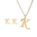 Fashion Stainless Steel Alphabet Initial Necklace Set For Women