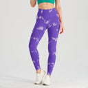 Seamless Tie Dye Bleach Yoga Leggings with Tummy Control & Butt Lift  ourlum.com ck-White Purple L 