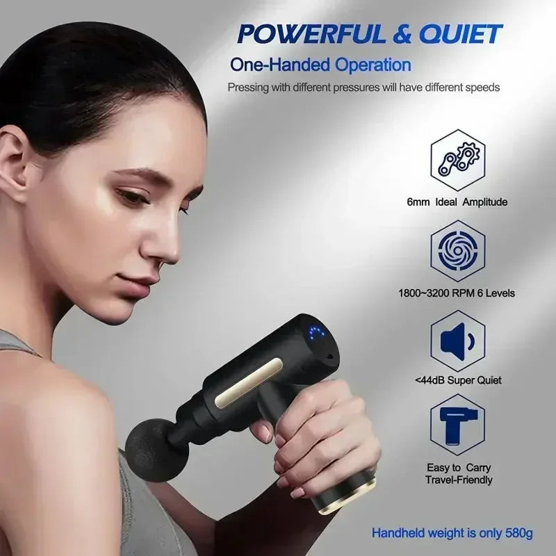 Compact Multifunctional Electric Massage Gun - Percussion Therapy for Neck and Shoulder Relief