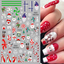 Festive Santa & Snowman Nail Art Stickers for Manicures