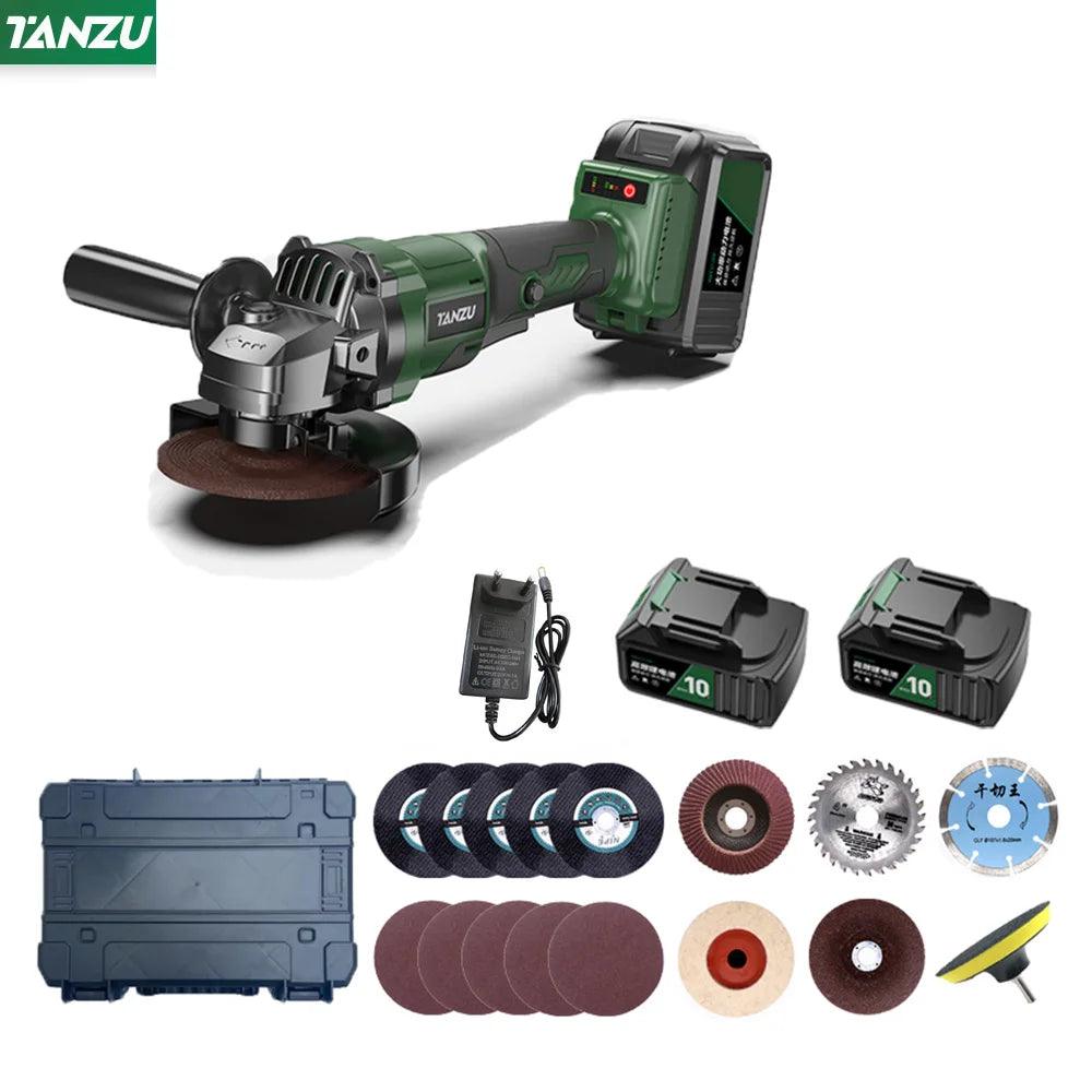 21V Brushless Angle Grinder 4 Inch Cordless Mini Polishing Machine Diamond Cutting Machine Electric Power Tool With Battery  ourlum.com   