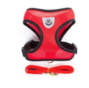 Adjustable Reflective Mesh Cat Dog Harness Set with Leash - Small Pet Safety Vest and Accessories  ourlum.com Red S 