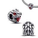 New 925 Sterling Silver Wolf Head Dumbo Pendant Beads