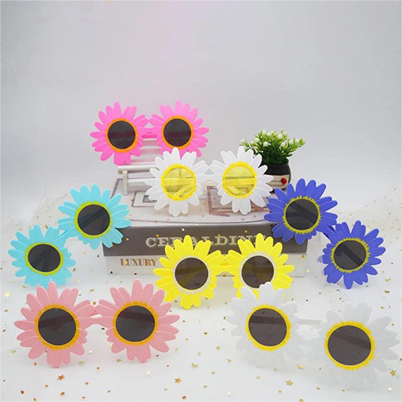 Whimsical Daisy-Shaped Sunflower Sunglasses for Fun Parties and Photography Props