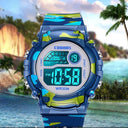 COOBOS Kids Waterproof LED Sports Watch Active Navy Blue Camo