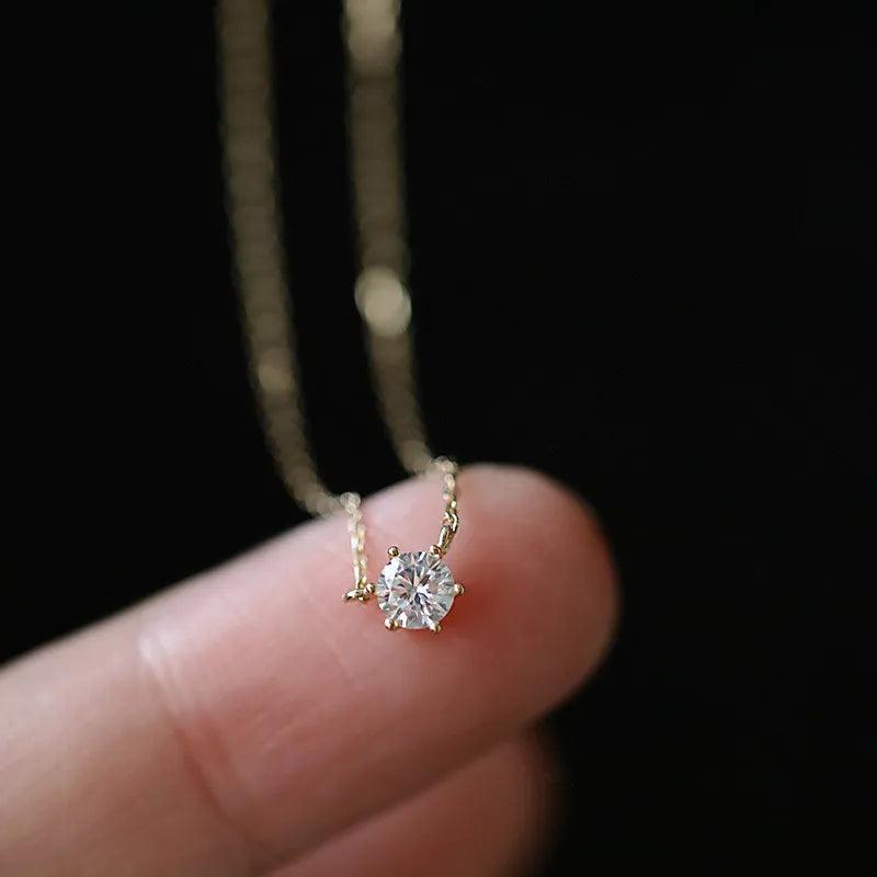 Sparkling Zircon Clavicle Chain Necklace - Elegant Women's Wedding Jewelry  ourlum.com   
