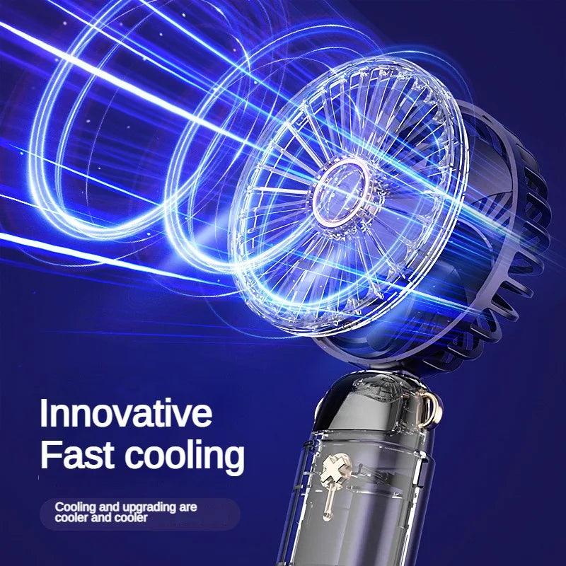 Handheld Mini Fan: Portable Cooling Solution with 5 Speeds  ourlum.com   