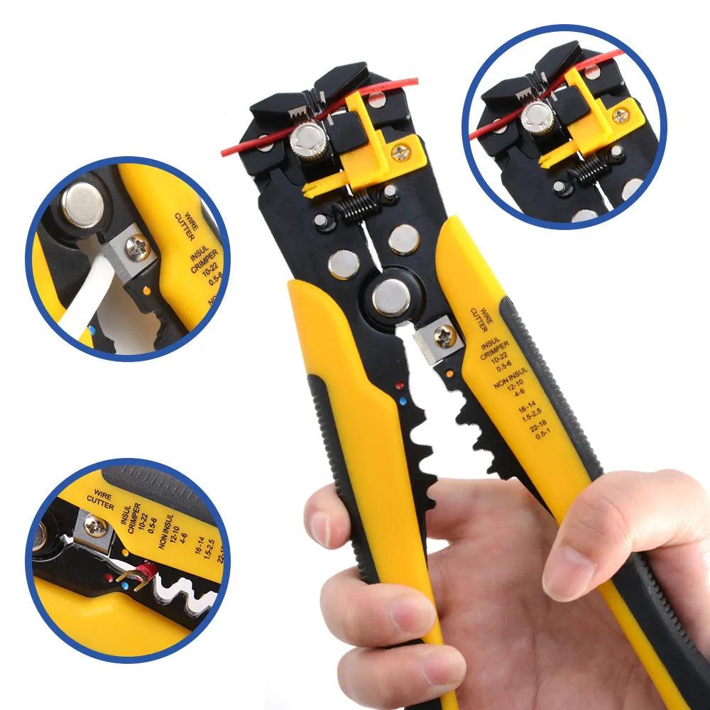 Ultimate Wire Tool Set: Adjustable Crimper Cable Cutter with Automatic Stripping & Crimping Functions  ourlum.com   