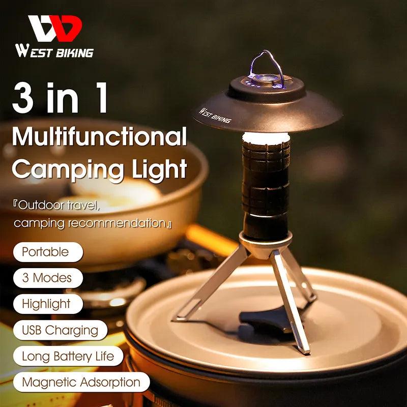 WEST BIKING Portable Lantern: Magnetic USB Rechargeable Light  ourlum.com   