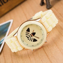 Women's Stylish Quartz Sports Watch with Silicone Band for Fashionable Ladies  ourlum.com Ivory  