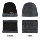 2022 Winter Men Women Thick Beanie Hat Set Wool Neck Scarf