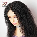 Natural Black Jerry Curly Lace Front Wig Versatile Human Hair