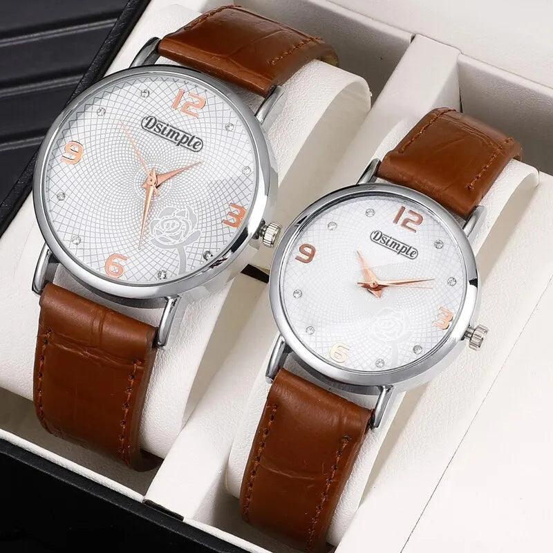 Luxury Leather Quartz Watches Set for Stylish Couples  ourlum.com   