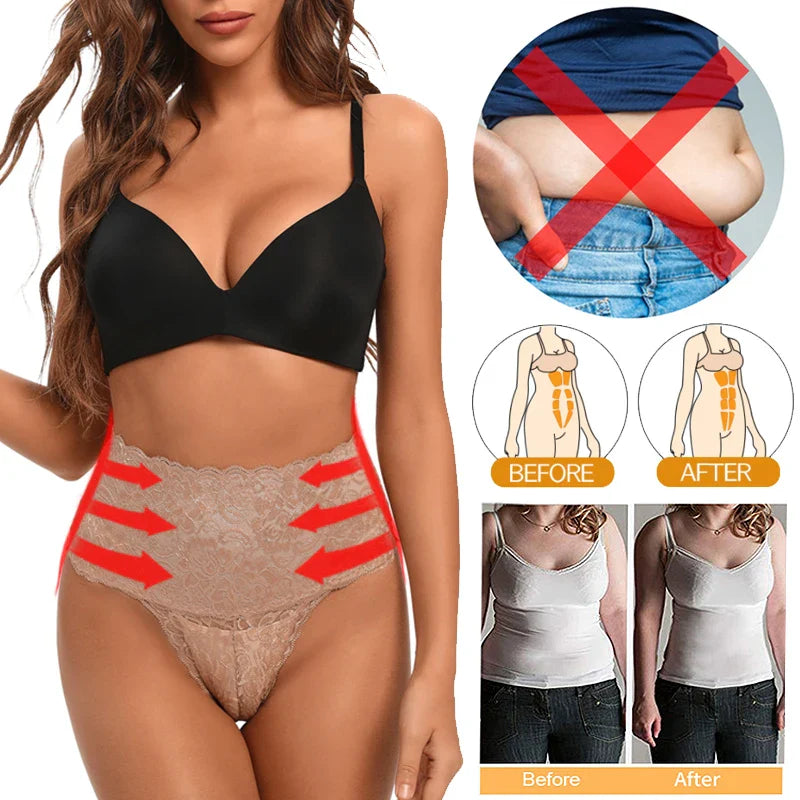 High Waist Tummy Control Shapewear Thong for Slimming & Butt Lifting Comfort