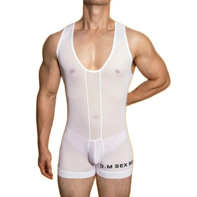 Men's Breathable Ice Vest Bodysuit - Stylish Compression Shapewear for Active Lifestyle