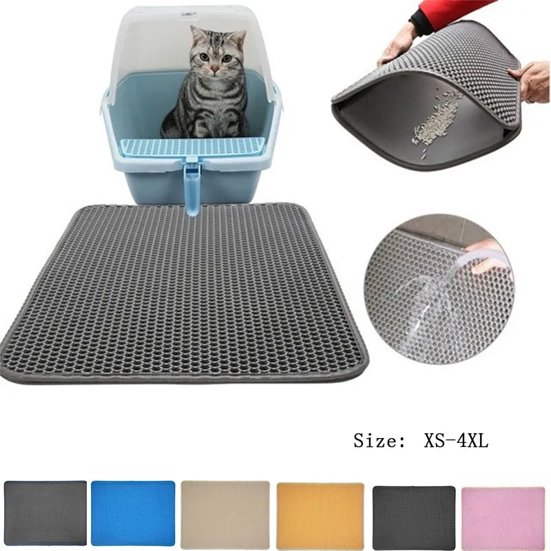 Cat Litter Mat: Waterproof Double Layer EVA Foldable Pet Carpet  ourlum.com   