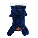 Winter Pet Dog Coat with Wool Lining Stylish Polyester Jumpsuit