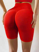 Ultimate Confidence Seamless High Waist Push-Up Gym Leggings  ourlum.com Short Red S 