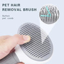 Pet Grooming Tool: Self-Cleaning Hair Remover Comb Easy Use