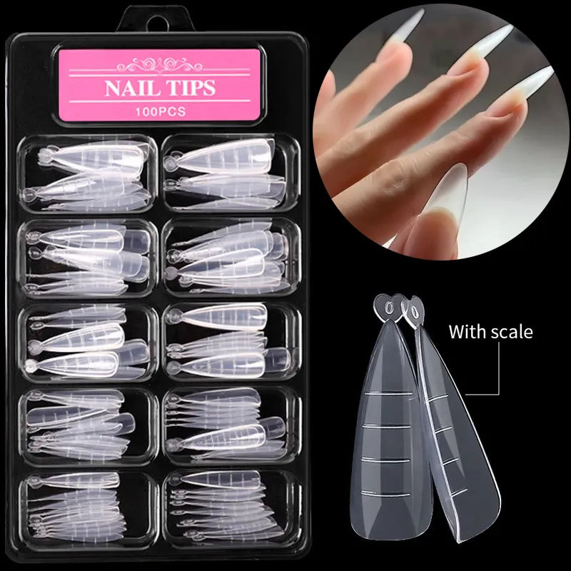 Nail False Tips Mould Quick Building Mold Tips Nail Dual Forms Finger Extension Nail Art UV Building UV Gel Tools  ourlum.com   