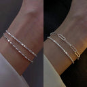 Elegant Silver Gypsophila Bracelet Sparkling Adjustable Jewelry