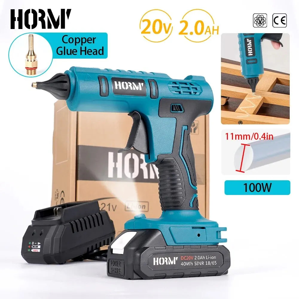 100W Cordless Electric Hot Melt Glue Gun for Makita 18V Battery 11mm Glue Stick Hot Melt Welding Hot Air Gun for Home Crafts DIY  ourlum.com   