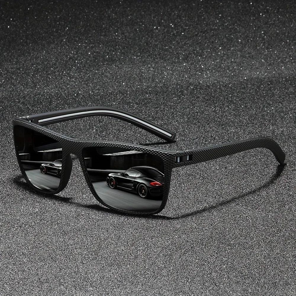 Unisex Vintage Square Polarized Sunglasses with UV400 Protection for Driving and Fishing