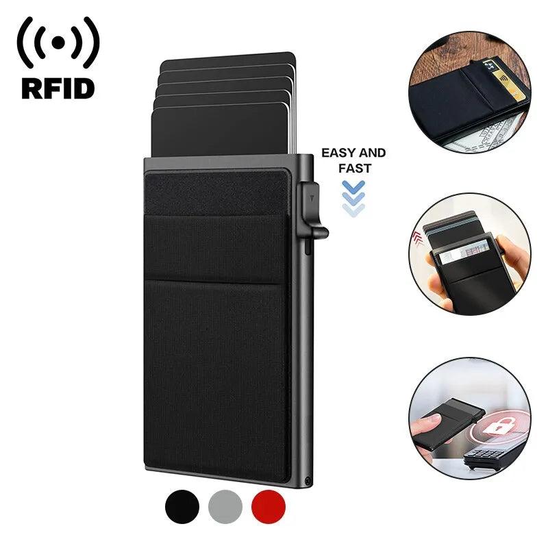 RFID Secure Metal Wallet: Luxury Holder for Men with Anti-Theft Tech  ourlum.com   